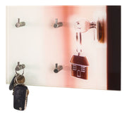 Schlüsselboard aus Sicherheitsglas mit 4 Haken, Motiv Schlüsselbund – Ansicht 2