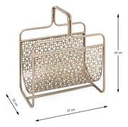 Zeitungsständer Art Deco Gold aus Metall mit Bügelgriff, freistehend – Ansicht 4