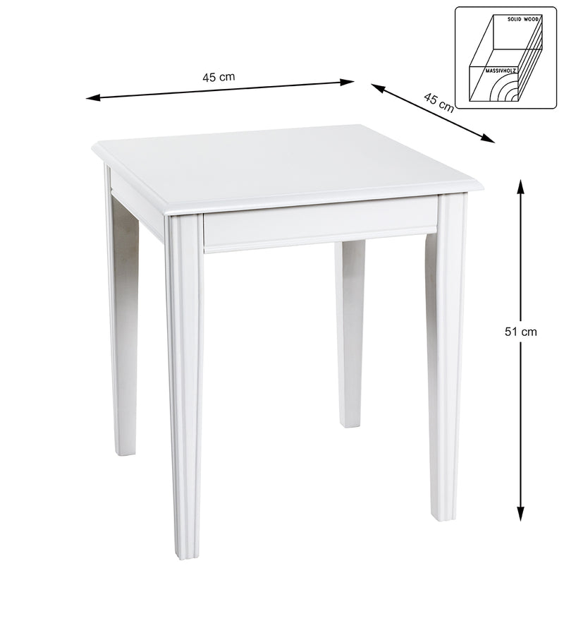 Beistelltisch quadratisch aus weiß lackiertem MDF für Wohnzimmer – Ansicht 5