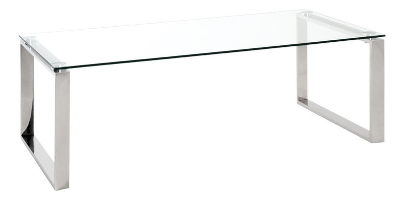 Haku Couchtisch Edelstahl mit Sicherheitsglas, rechteckig, modern