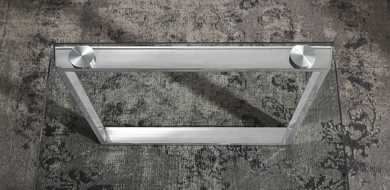 Haku Couchtisch Edelstahl mit Sicherheitsglas, rechteckig, modern