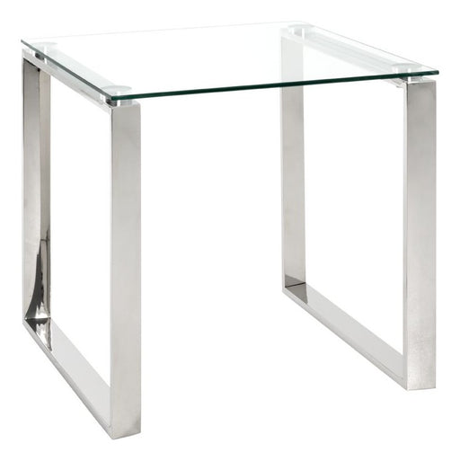 Beistelltisch Edelstahl mit Sicherheitsglas, quadratisch, modern – Ansicht 1