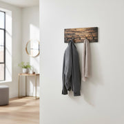 Wandgarderobe Parkett-Motiv mit 5 Metallhaken, bronzefarben – Ansicht 2