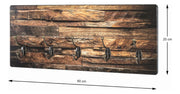 Wandgarderobe Parkett-Motiv mit 5 Metallhaken, bronzefarben – Ansicht 5