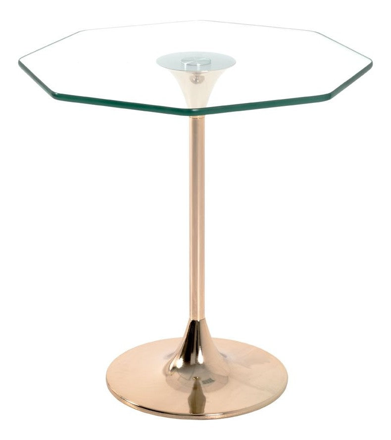 Haku Beistelltisch Art Deco, vergoldetes Stahlgestell mit Glasablage