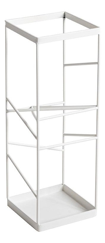 Schirmständer Stahlrohr weiß für 4-5 Schirme, 17x17x49 cm – Ansicht 1
