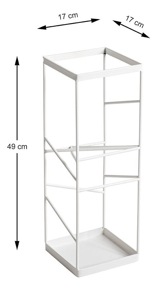 Schirmständer Stahlrohr weiß für 4-5 Schirme, 17x17x49 cm – Ansicht 6