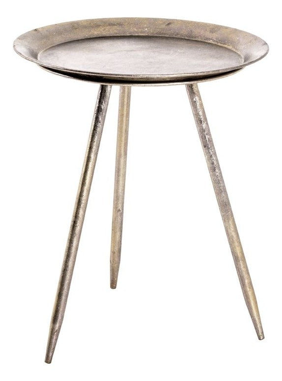 Beistelltisch Bronze aus Metall, rund mit Ø 38 cm, modernes Design – Ansicht 1