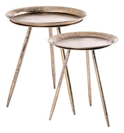 Beistelltisch Bronze aus Metall, rund mit Ø 38 cm, modernes Design – Ansicht 4