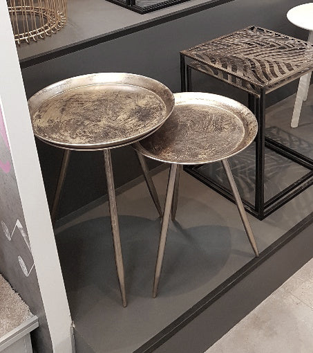 Beistelltisch Bronze aus Metall, rund mit Ø 38 cm, modernes Design – Ansicht 5