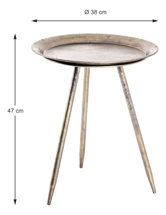 Beistelltisch Bronze aus Metall, rund mit Ø 38 cm, modernes Design – Ansicht 6