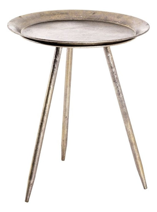 Beistelltisch Bronze aus Metall, rund mit Ø 38 cm, modernes Design – Ansicht 1