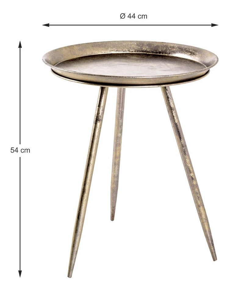Haku Beistelltisch rund in Bronze mit Stativgestell aus Metall