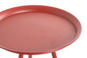 Beistelltisch rund aus Stahl, Rot lackiert, Ø 44 cm – Ansicht 3