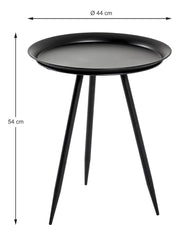Beistelltisch rund aus Metall, schwarz lackiert, Ø 44 cm – Ansicht 7