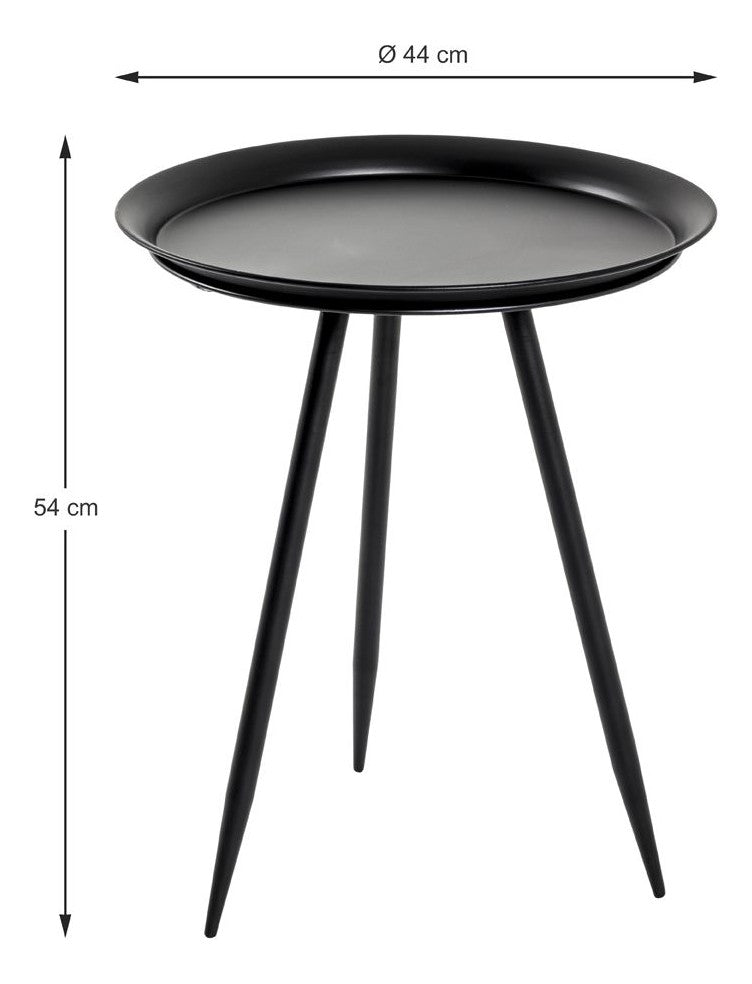 Beistelltisch rund aus Metall, schwarz lackiert, Ø 44 cm – Ansicht 7