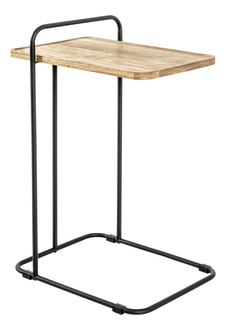 Haku Beistelltisch Eiche massiv mit Stahlrohrgestell, modern