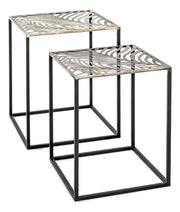 Beistelltisch 2er-Set, bronze-schwarz mit Stahlgestell – Ansicht 1