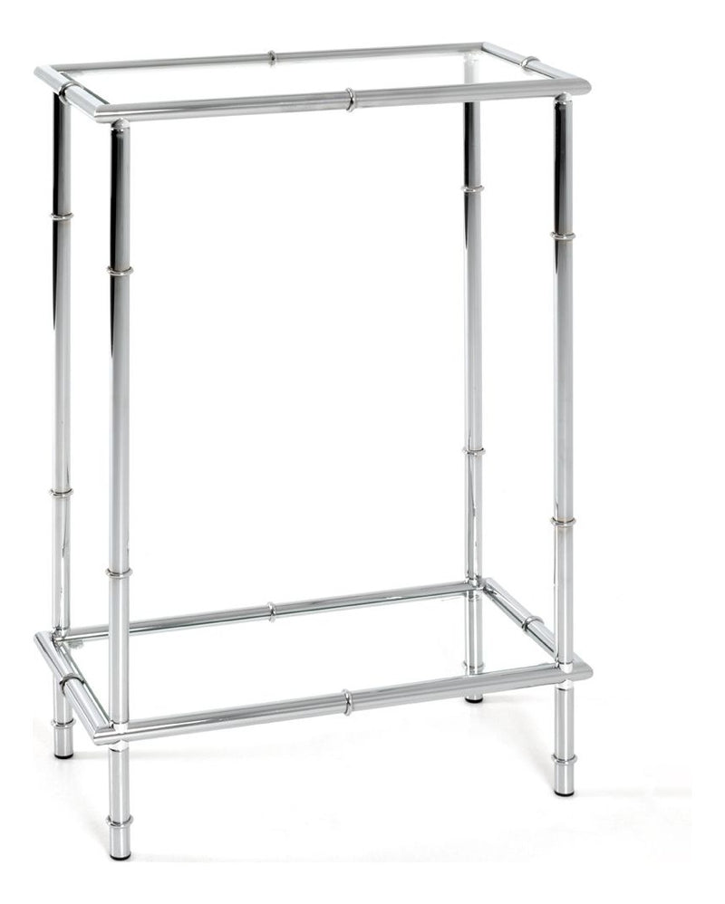 Haku Konsolentisch Chrom aus Stahlrohr mit Glasablagen, modern