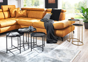 Beistelltisch 3er-Set, rund, Metall schwarz im Art-Deco-Stil – Ansicht 2