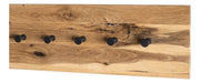 Wandgarderobe aus Eiche massiv mit 7 Metallhaken, schwarz – Ansicht 6
