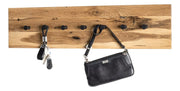 Wandgarderobe aus Eiche massiv mit 7 Metallhaken, schwarz – Ansicht 7