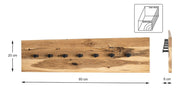 Wandgarderobe aus Eiche massiv mit 7 Metallhaken, schwarz – Ansicht 10