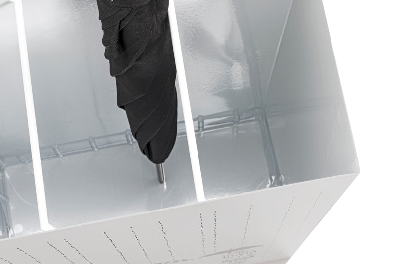 Schirmständer weiß mit Motivdruck, für 4-5 Schirme, Metall – Ansicht 4