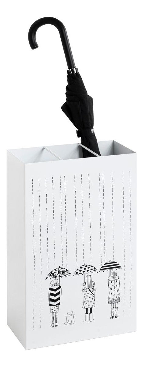 Schirmständer weiß mit Motivdruck, für 4-5 Schirme, Metall – Ansicht 5