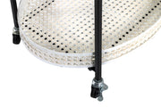 Servierwagen oval mit Wiener Geflecht-Optik, creme-schwarz – Ansicht 4
