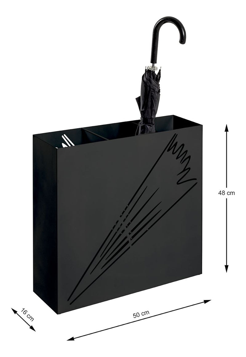 Haku Schirmständer aus schwarz lackiertem Metall, für ca. 4-5 Schirme