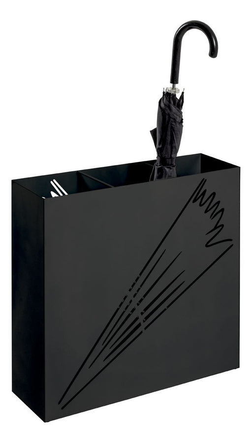 Schirmständer aus schwarz lackiertem Metall, für ca. 4-5 Schirme – Ansicht 1