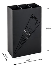 Schirmständer aus Metall mit gestanztem Motiv, schwarz – Ansicht 6