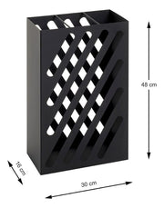 Schirmständer aus Metall, schwarz mit gestanztem Motiv, Abtropfschale – Ansicht 8