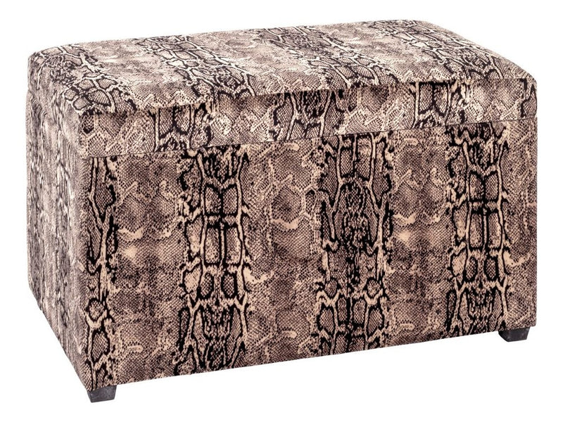 Haku Sitztruhe Snake, Samtbezug Gold-Schwarz im Art-Deco-Stil