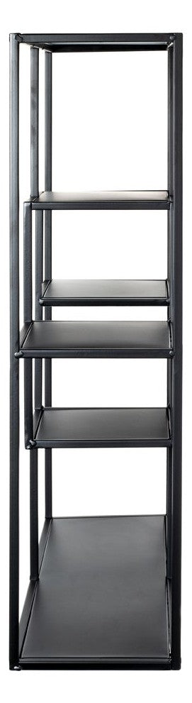 Haku Wandregal aus Stahlrohr, schwarz, mit 4 Fächern im modernen Design