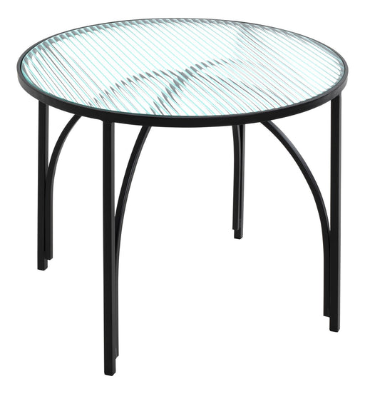 Beistelltisch rund mit Glasablage, Metallgestell schwarz – Ansicht 1