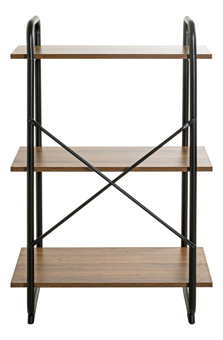 Haku Standregal Eiche-Dekor mit schwarzem Metallgestell, modern