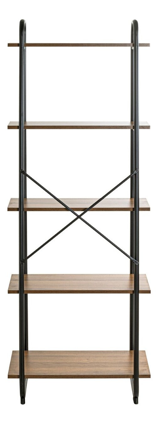 Standregal mit Stahlgestell, Eiche-Dekor und Kippschutz – Ansicht 8
