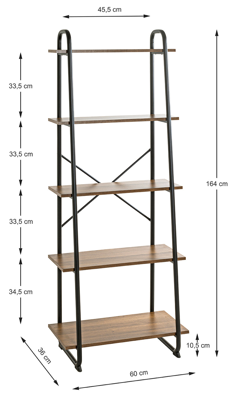 Standregal mit Stahlgestell, Eiche-Dekor und Kippschutz – Ansicht 9
