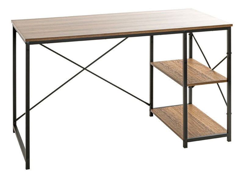 Haku Schreibtisch Eiche-Dekor mit Metallgestell in Schwarz, 120x60 cm