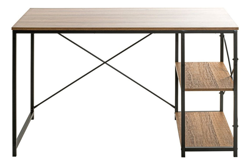 Haku Schreibtisch Eiche-Dekor mit Metallgestell in Schwarz, 120x60 cm