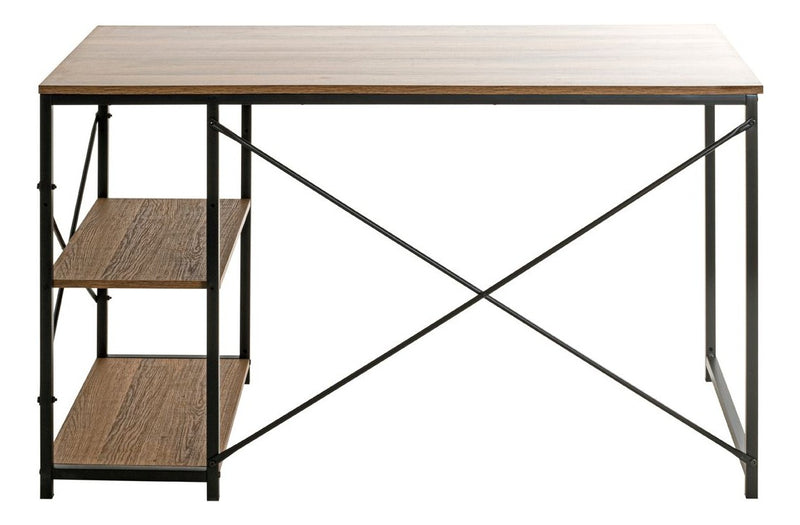 Haku Schreibtisch Eiche-Dekor mit Metallgestell in Schwarz, 120x60 cm