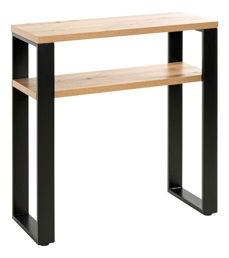 Haku Konsolentisch Eiche-Schwarz mit Stahlrohrgestell, modern