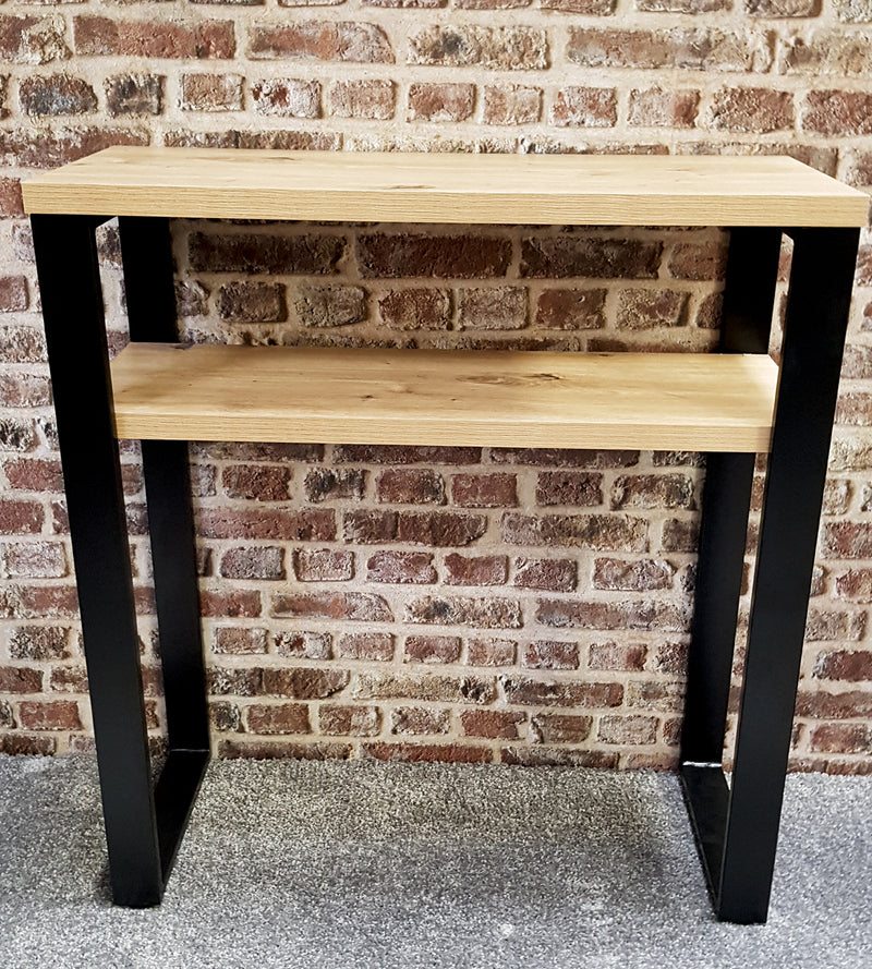 Haku Konsolentisch Eiche-Schwarz mit Stahlrohrgestell, modern