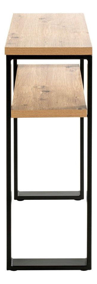 Haku Konsolentisch Eiche-Schwarz mit Stahlrohrgestell, modern