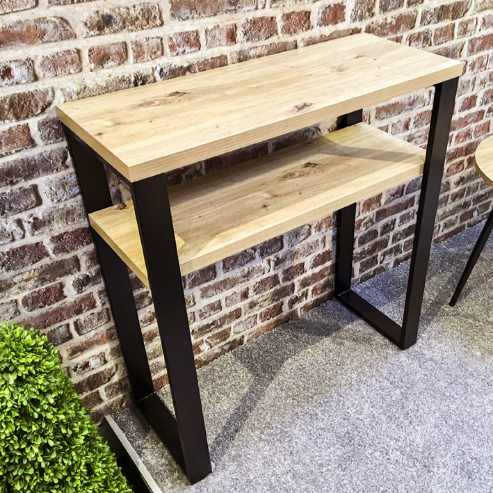 Haku Konsolentisch Eiche-Schwarz mit Stahlrohrgestell, modern