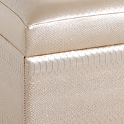Sitztruhe Snake in Mattgold mit Kunstlederbezug und Stauraum – Ansicht 2