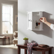 Schlüsselkasten Home, weiß mit 6 goldfarbenen Haken aus MDF – Ansicht 2
