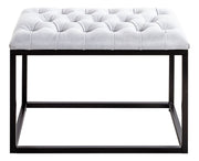 Hocker Industrial-Design mit Lederoptik-Bezug, grau-schwarz – Ansicht 3